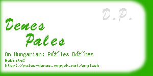 denes pales business card